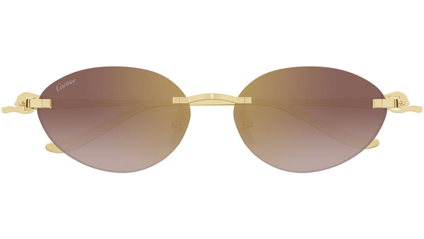 Cartier レザー 円形ミラー オレンジ Cartier レザー 形ミラー オレンジ