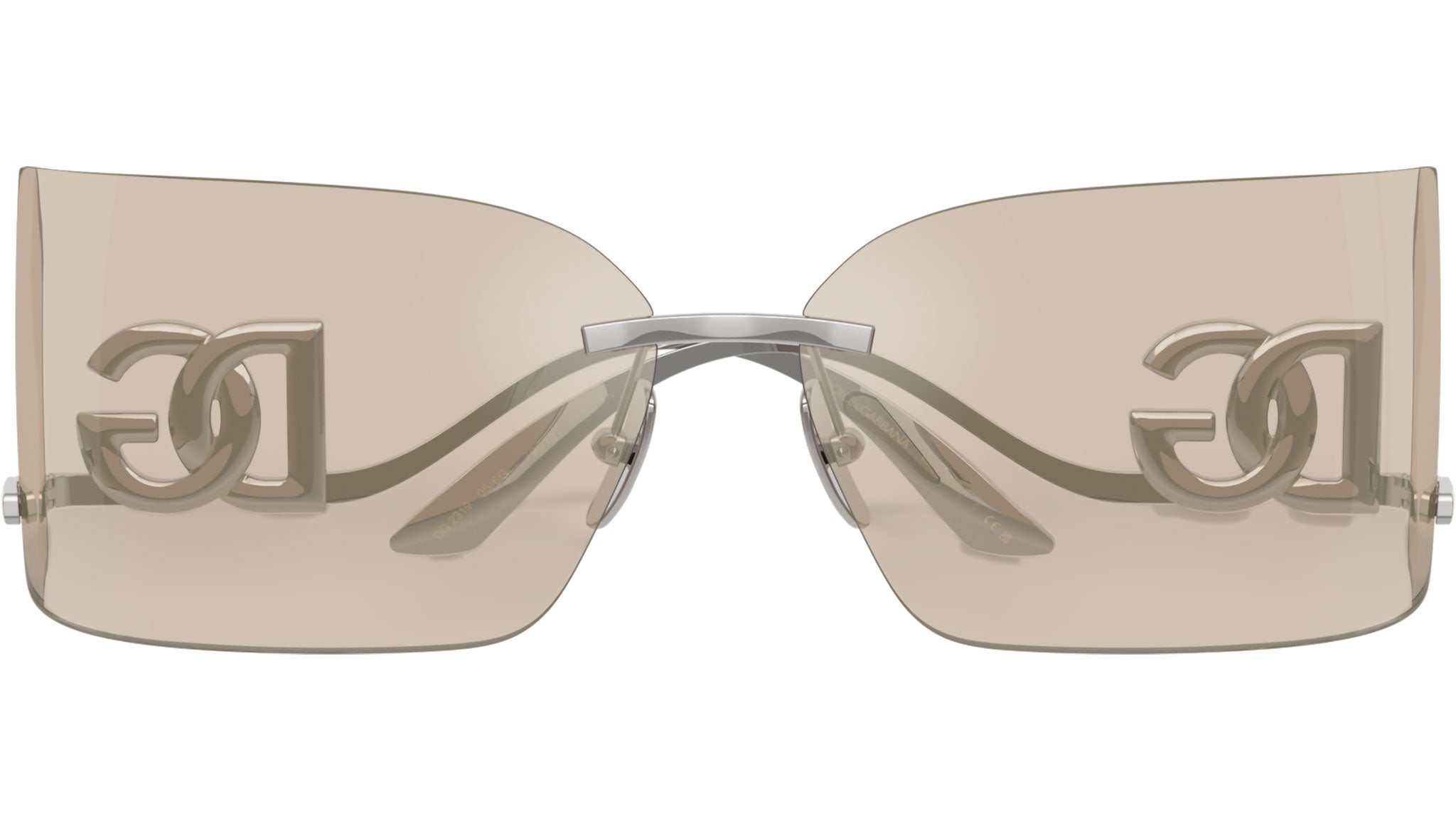 Dolce & Gabbana DG2319 05/6G Sunglasses Silver Rectangle Frame, Mirror Lenses DG2319 Sunglasses - Dolce & Gabbana Authorized Retailer  main image 2