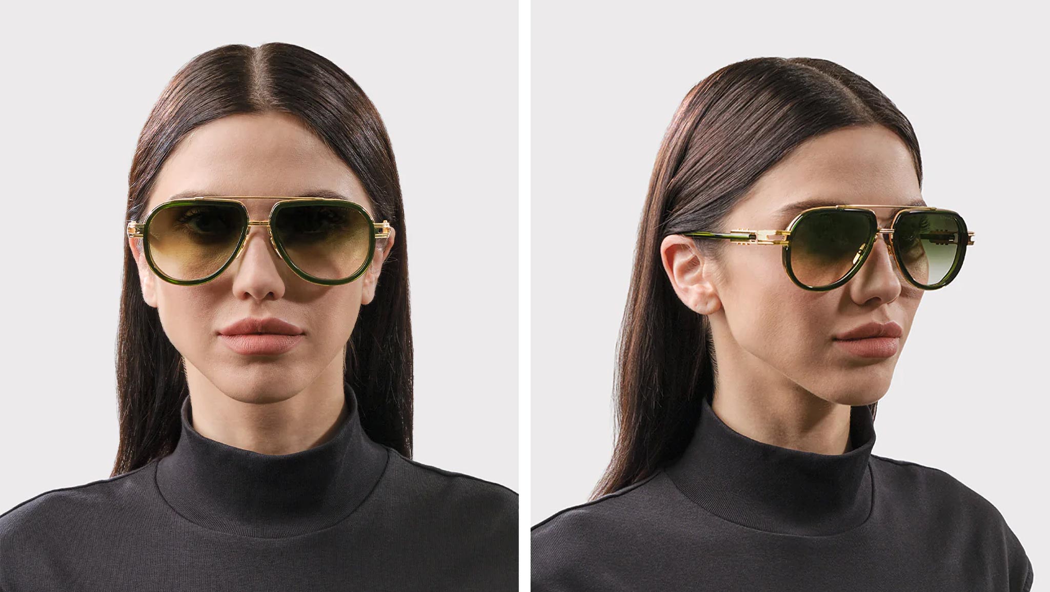 Dita Vastik DTS441 Sunglasses 03 White Gold Crystal Black Moss