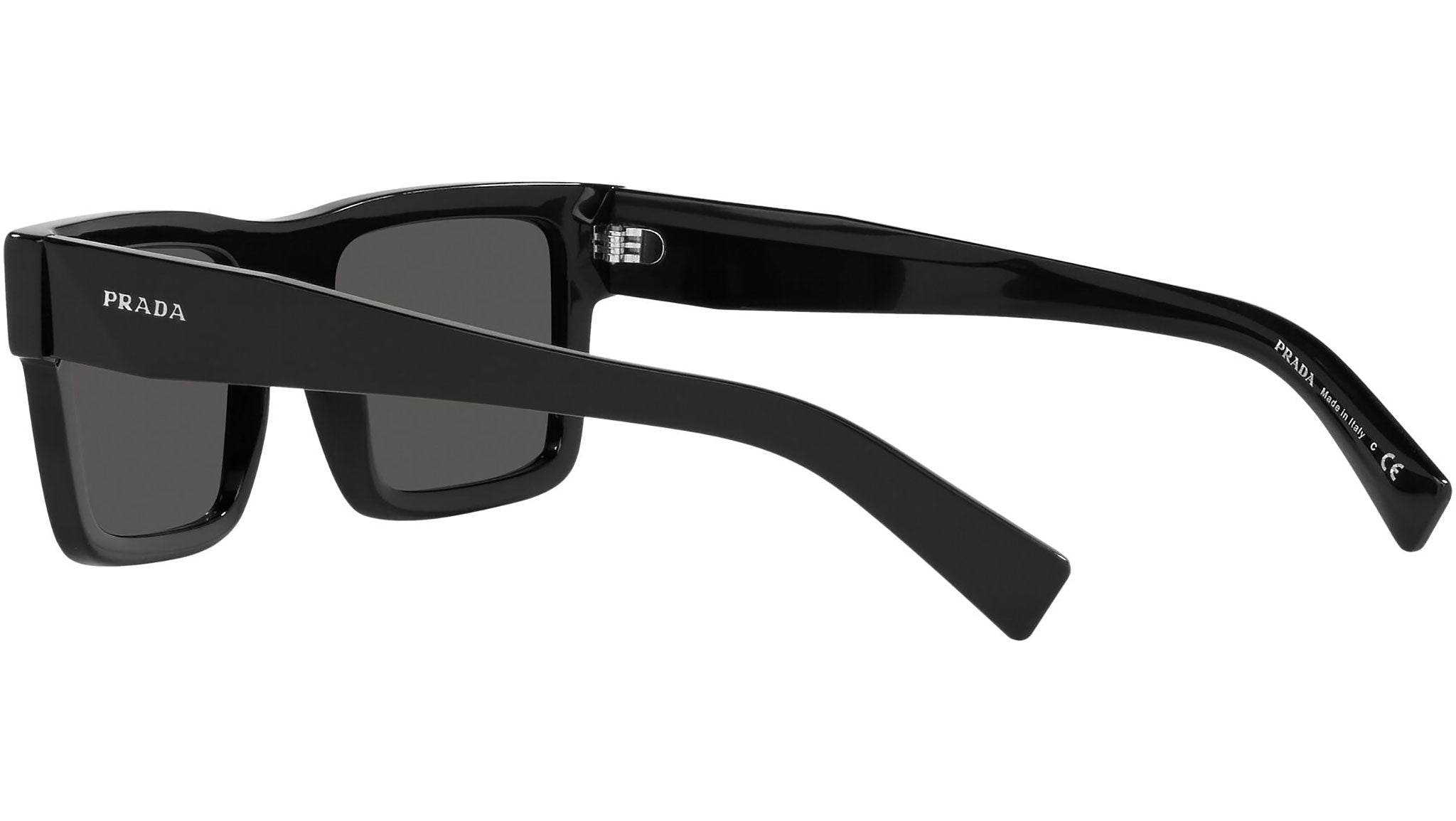 PRADA サングラス SPR 19W-F 1AB-5S0 Prada PR 19WS 1AB5S0 Square Shiny Black Sunglasses