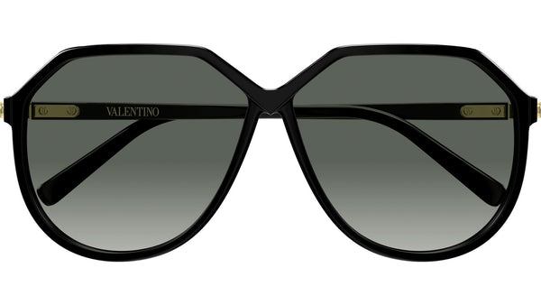 Valentino VG0026S Sunglasses 001 Black Grey Geometric - eye  display picture 2