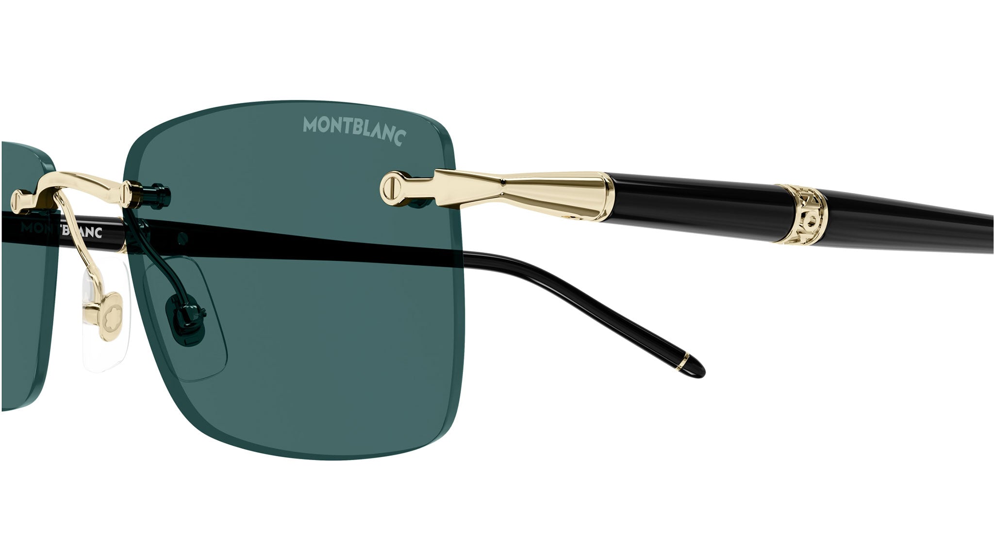 MB0344S Montblanc Rectangular Sunglasses 006 Gold - eye-oo.com
