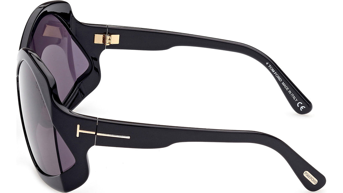 Tom Ford Cheyenne sunglasses model FT0903 01A featuring shiny black frame Tom Ford Cheyenne FT0903 01A - Sunglasses for Woman  main image 3