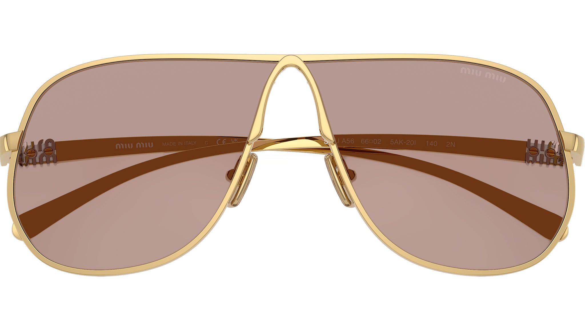 Miu Miu MUA56S Sunglasses 5AK20I Gold - eye-oo.com
