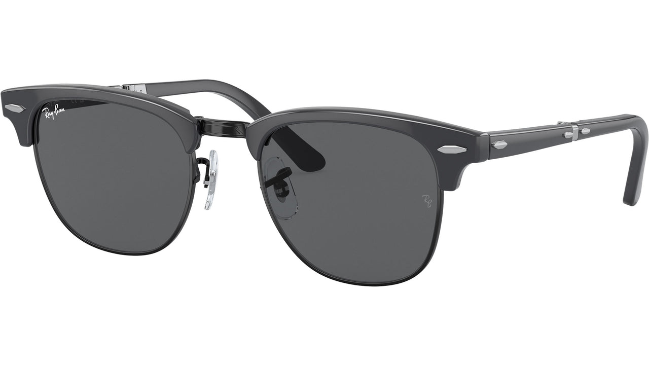 Clubmaster Folding RB2176 1367B1 grey on black