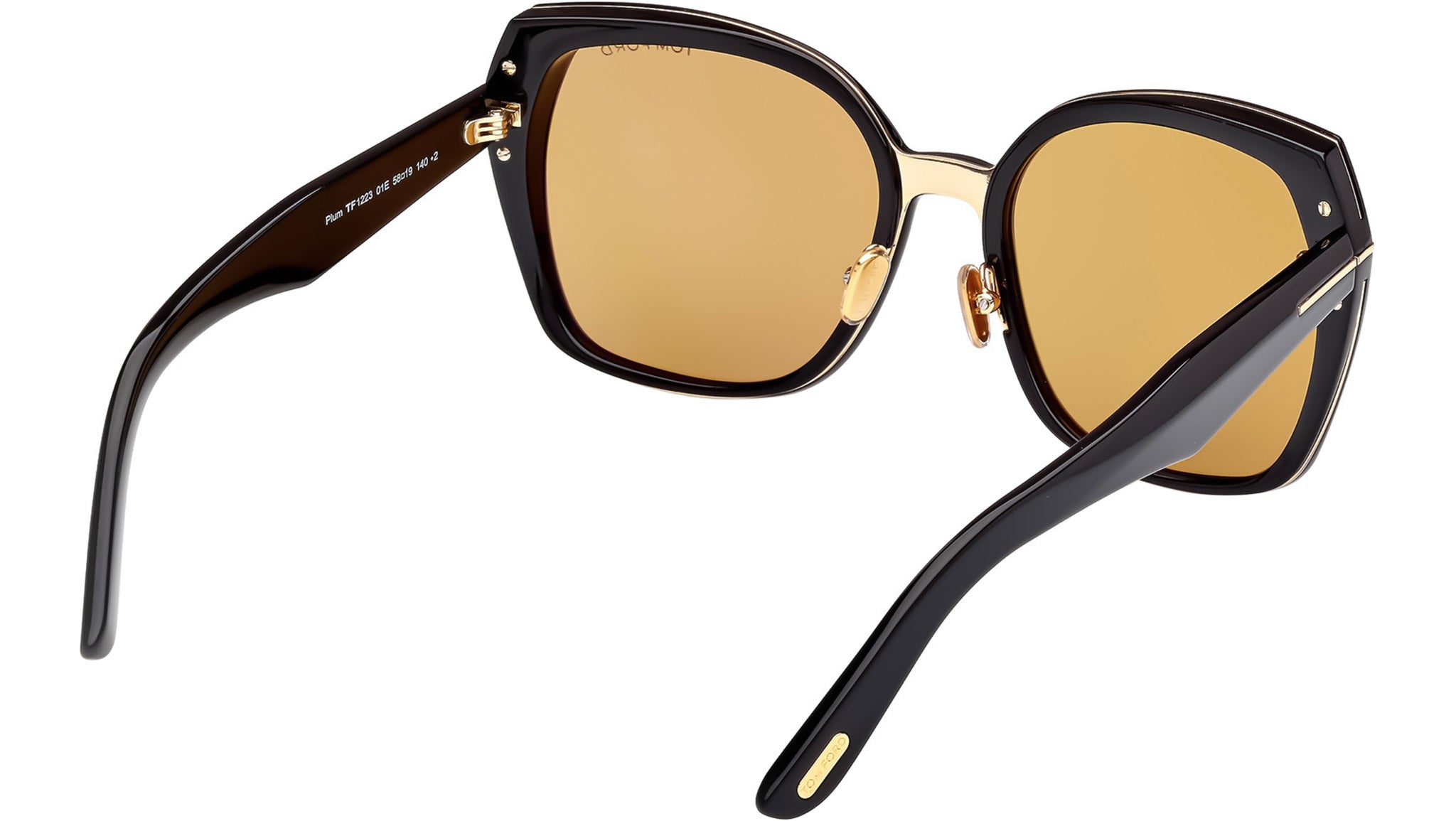 Tom Ford Black Sunglasses with Brown Accents Tom Ford Icon Sunglasses FT1201 01E Shiny Black - eye-oo.com main image 2