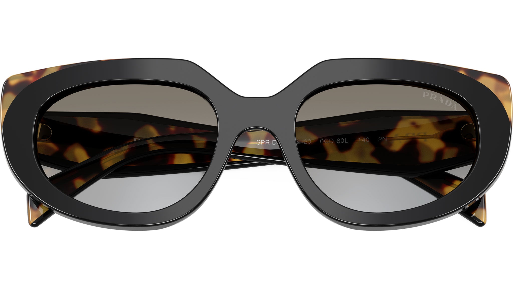 PR D02S Prada Sunglasses 0CD80L Black Medium Tortoise - eye-oo.com