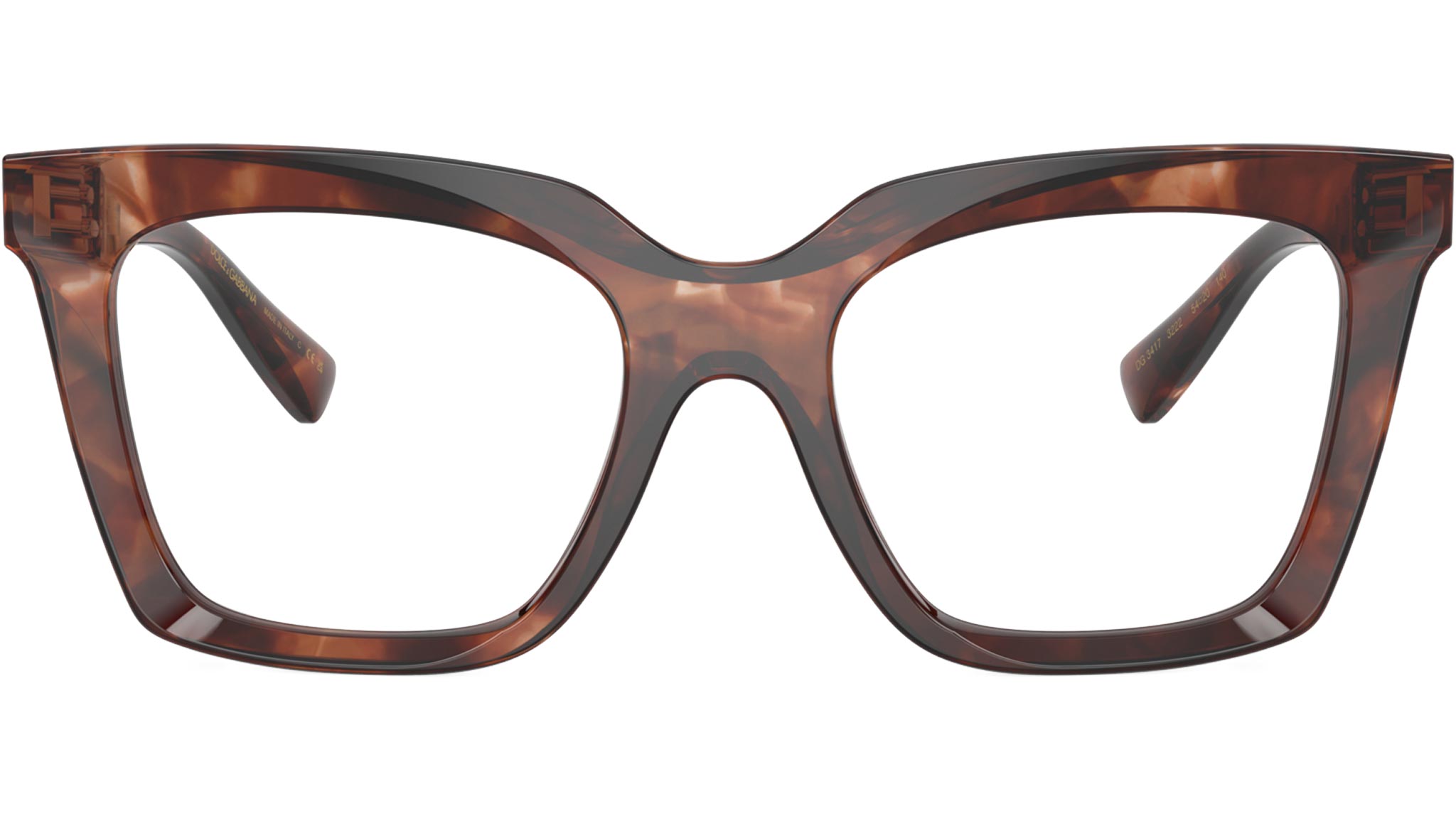 Dolce & Gabbana DG 3417 Glasses 3222 Dark Red Havana - eye-oo.com