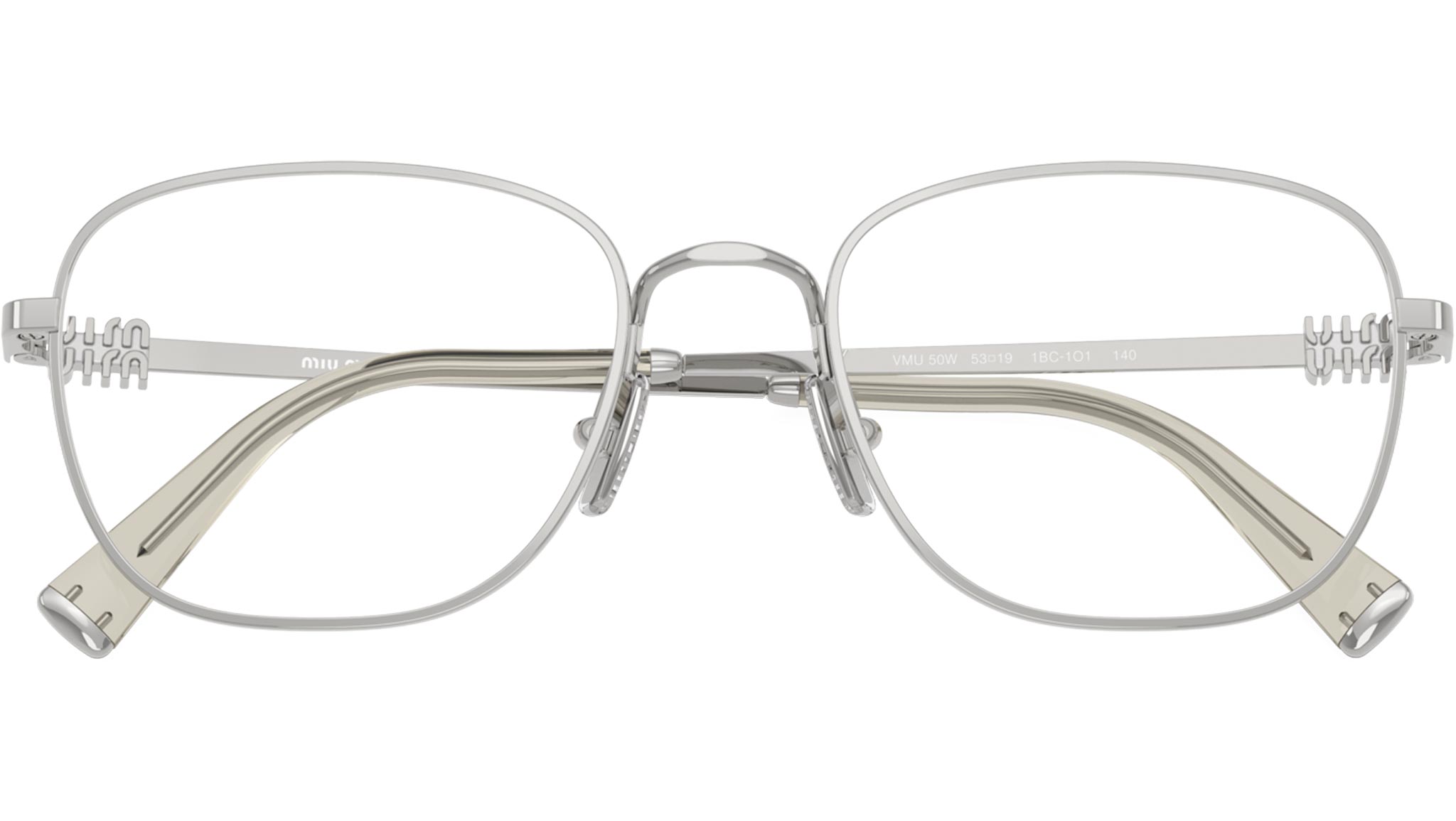 NEW Miu Miu M50ZV Silver Oval Metal Eyeglasses Frames Miu Miu A50S Rimless Oval Metal Sunglasses - Bergdorf Goodman main image 3