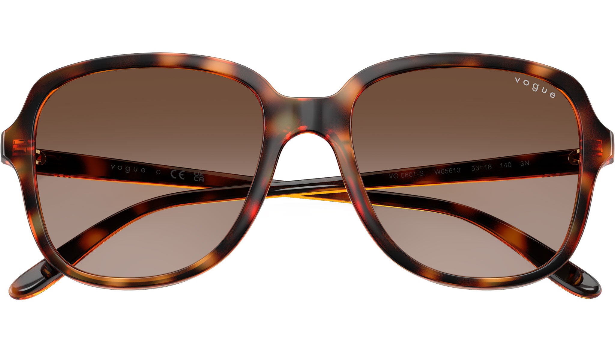 *Like New* Vogue VO 5165-S W65613 Women\'s Cat Eye Havana Sunglasses with case Sunglasses VO5338S - Dark Havana - Brown Gradient - Acetate  main image 2