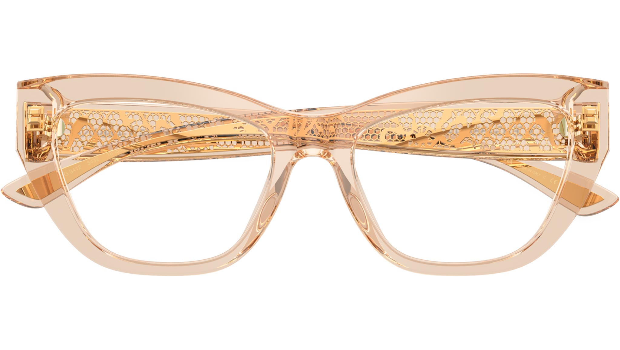 Dolce & Gabbana DG 3412 Glasses 3432 Transparent Camel - eye-oo.com