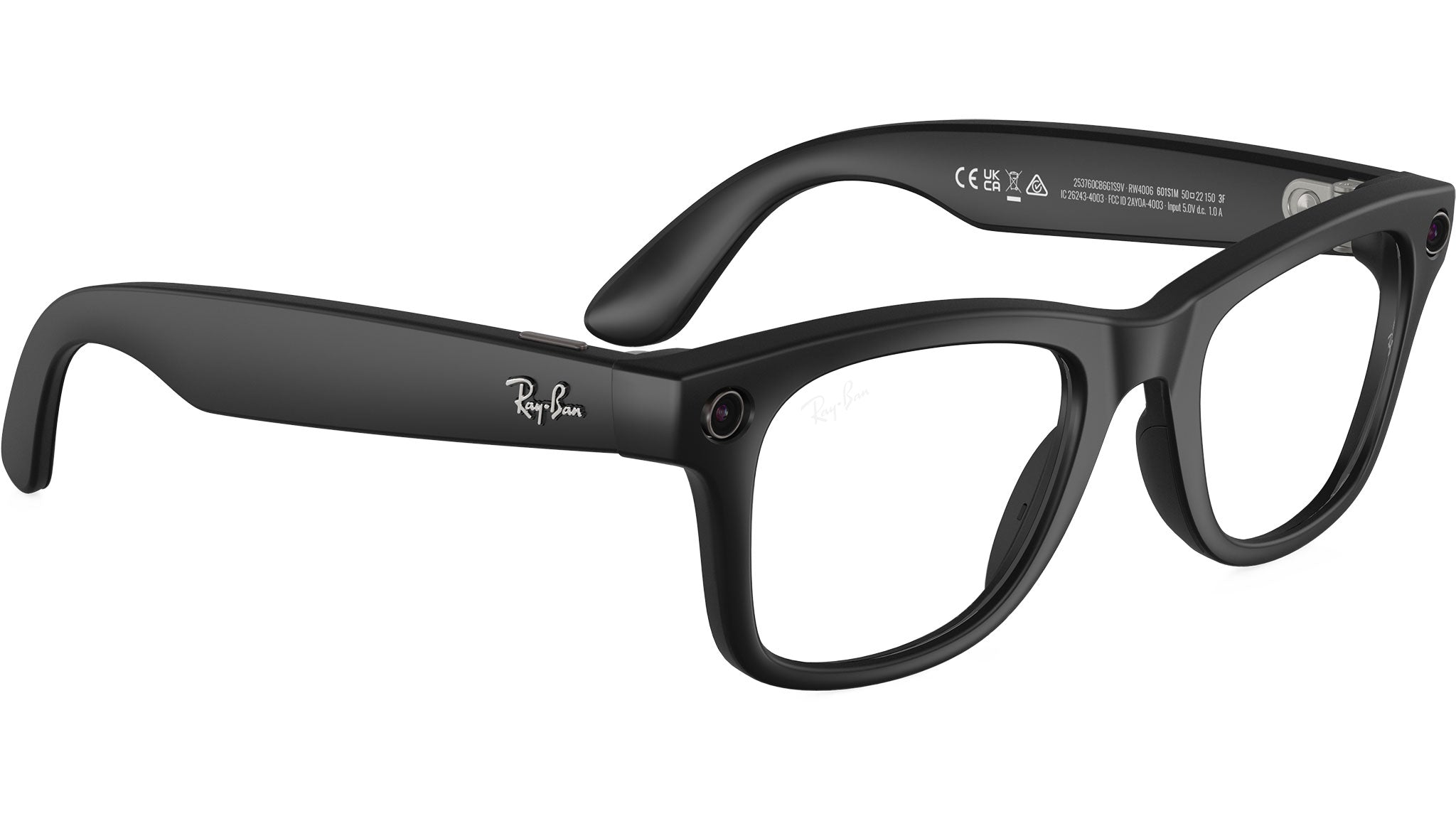 Ray-Ban  Wayfarer ブラックRW4006 スマートグラス Ray-Ban Meta | Wayfarer RW4006 Smart Glasses 601S1M Black Green