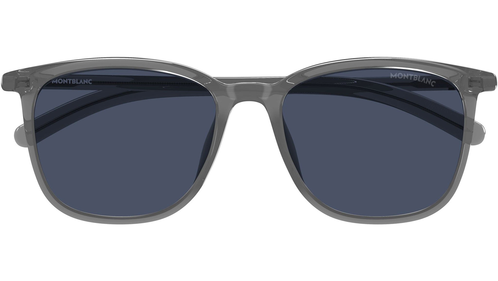 MB0487SA Montblanc Rectangular Sunglasses 002 Transparent Brown