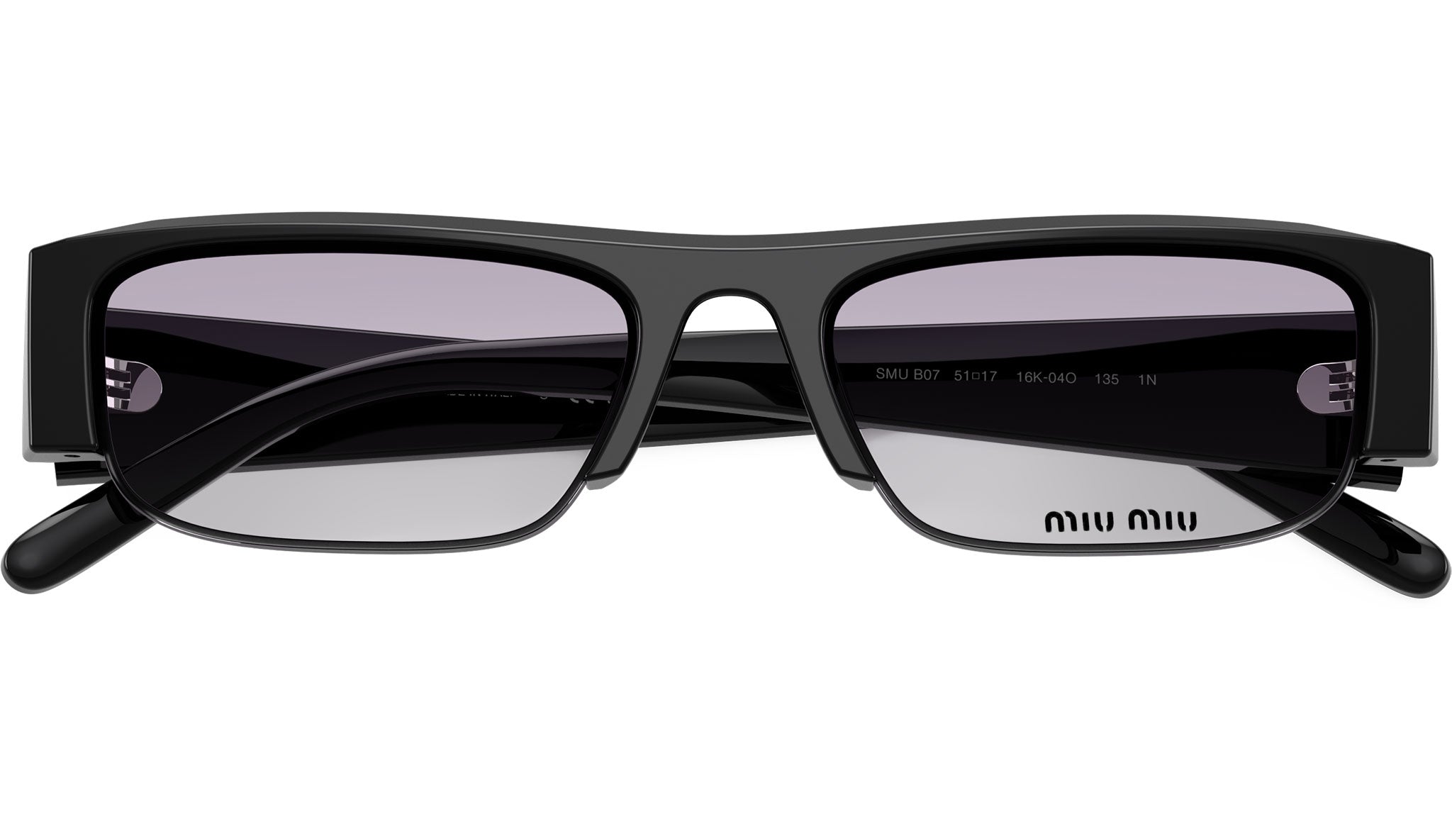 Miu Miu MUB07S 16K04O Sunglasses Black Rectangle Frame, Grey Filter MIU MIU Sunglasses Seen on Kylie Jenner MUB07S 16K04O Black  main image 4