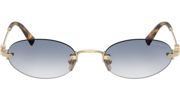 NEW MIU MIU MUA54S ZVN80O SUNGLASSES GOLD OVAL WOMEN SUNGLASSES MU A54S, SMU A54 MU A54S Miu Miu Sunglasses ZVN80O Pale Gold - eye-oo.com main image 4