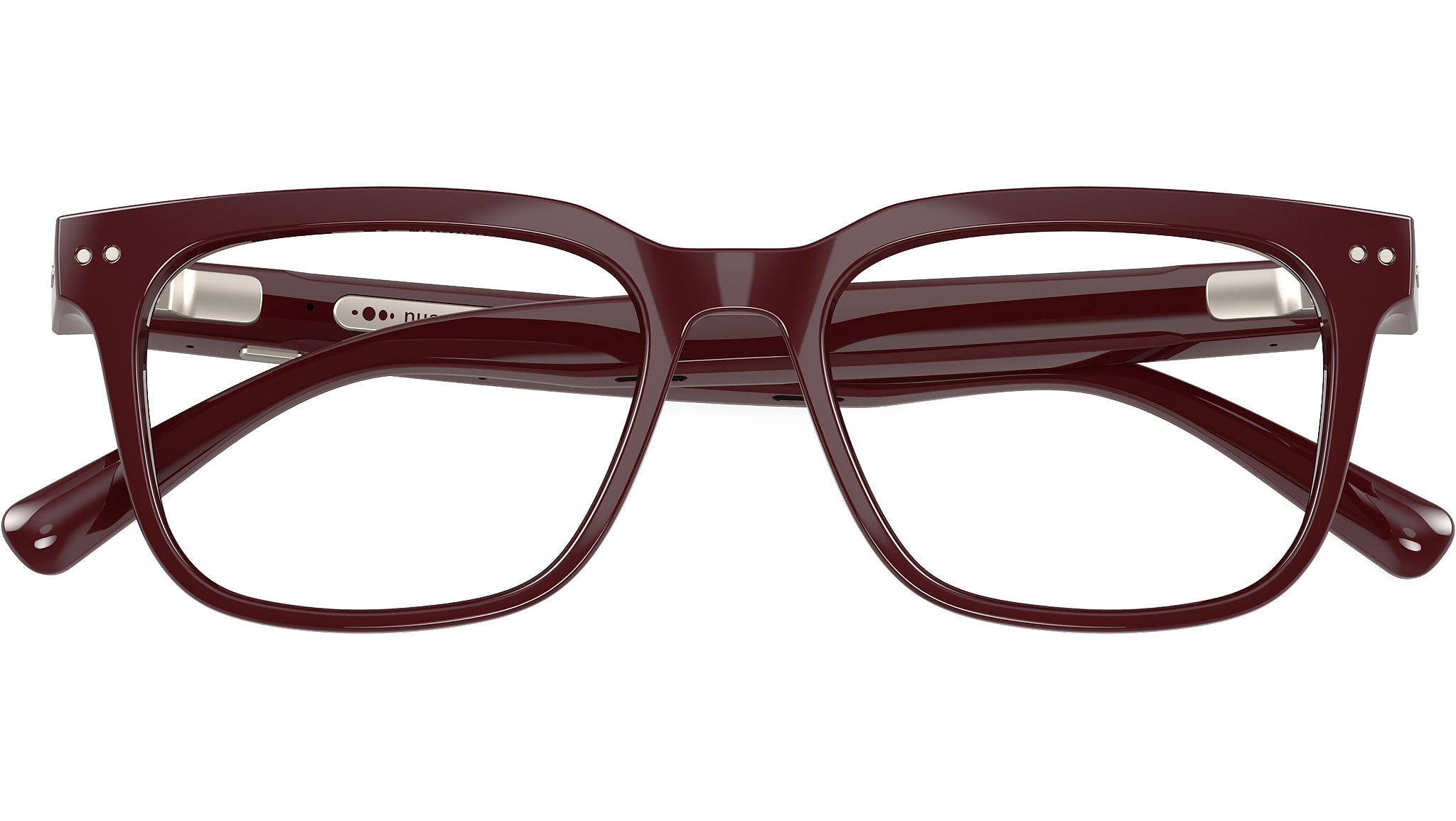 Nuance Audio Square 56 Hearing Glasses 05 Shiny Burgundy AW5004