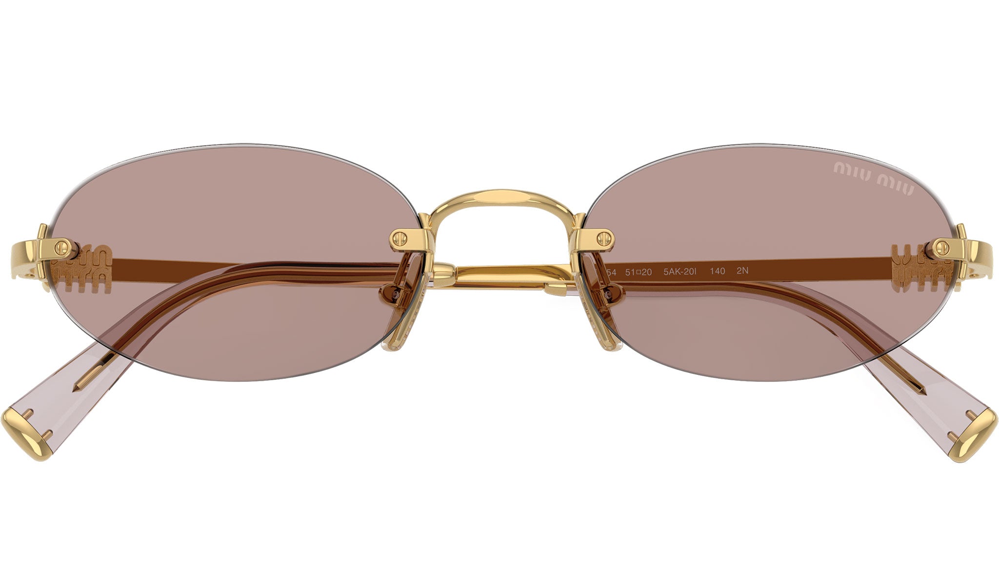Miu Miu Style Rimless Gold Frame Sunglasses Miu Miu Rimless Runway MU 54YS 5AK5S0 Sunglasses – ModaBlvck main image 3