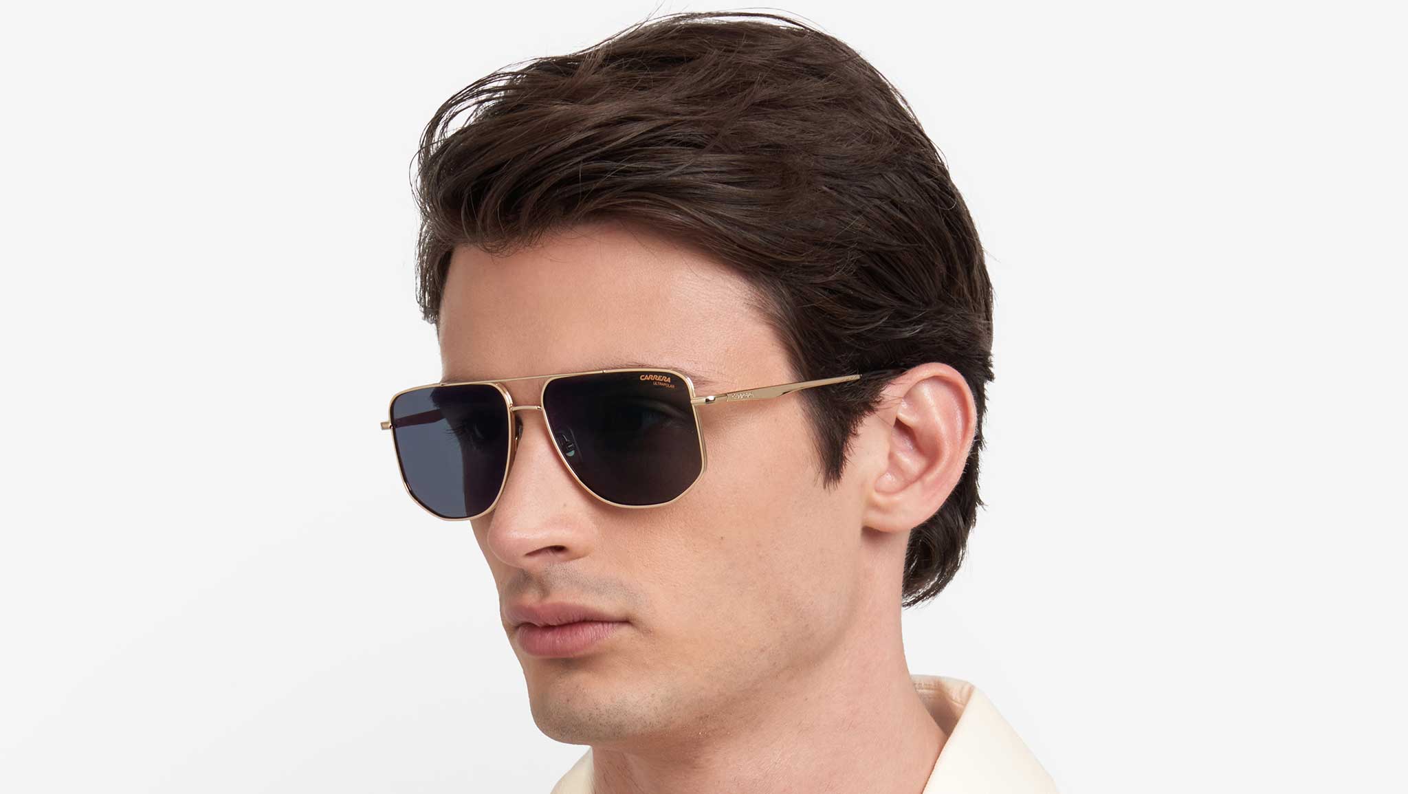 Carrera Gold and Black Aviator Sunglasses Carrera C SPORT 07/S I46 IR Sunglasses Matte Black Gold  main image 4