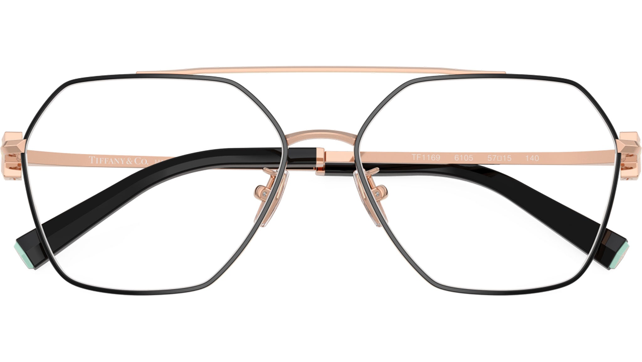 TF1169 Tiffany Glasses 6105 Black On Rose Gold - eye-oo.com