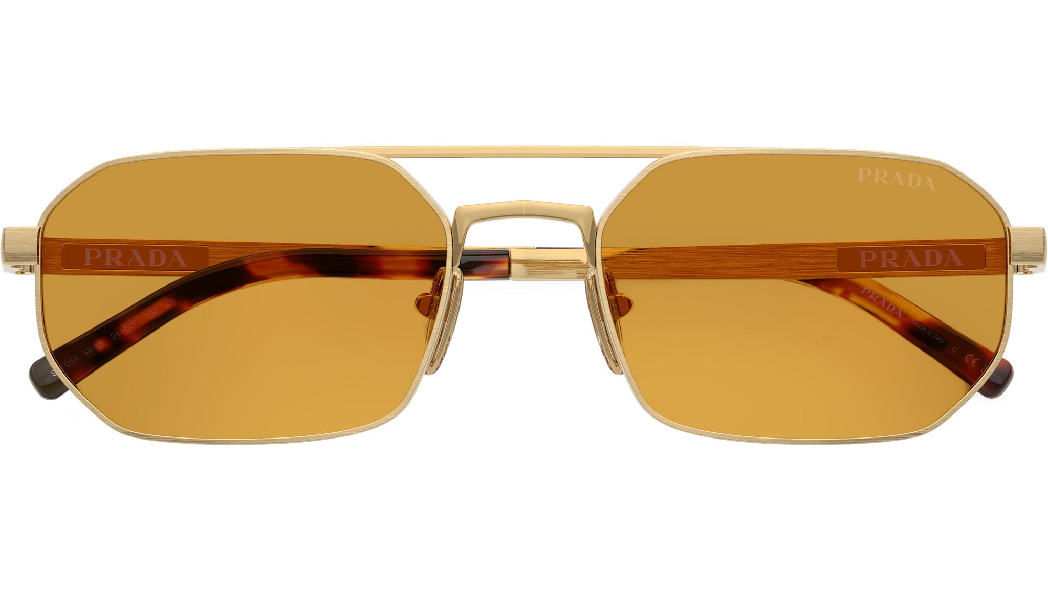 PR D53S Prada Sunglasses 24J50P Satin Gold - eye-oo.com