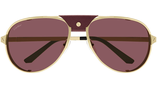 Cartier CT0296S 006 Sunglasses Shiny Gold Red - eye-oo.com