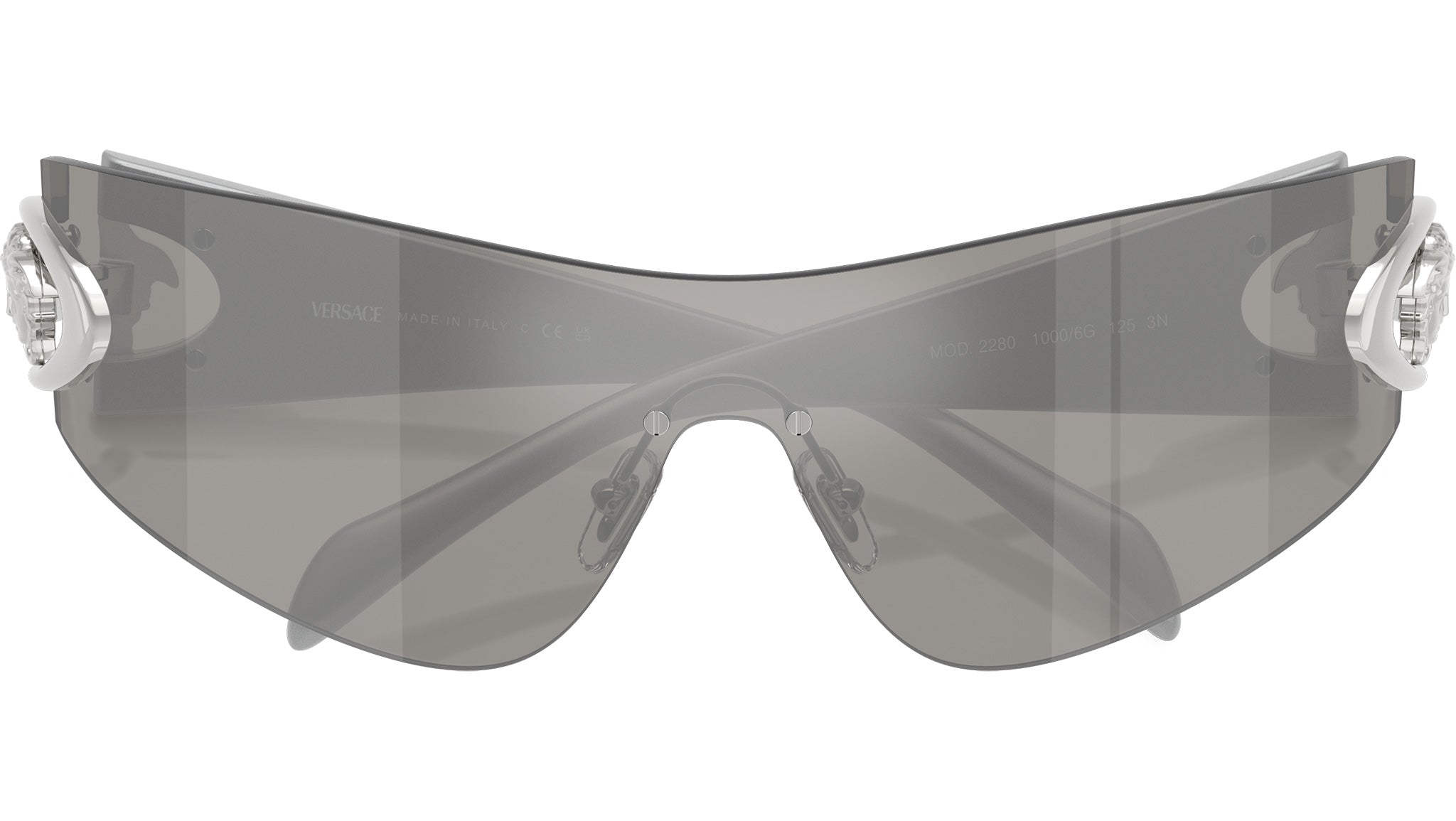 Versace VE2280 Sunglasses 10006G Light Grey Mirror Silver - eye-oo.com