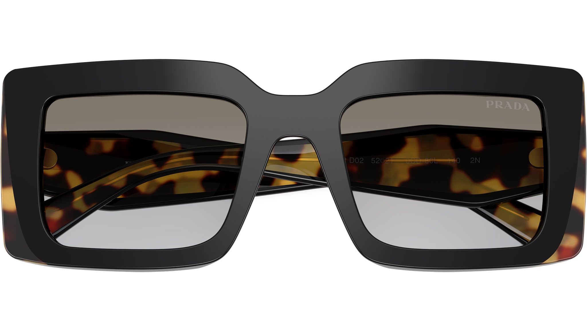 PR D01S Prada Sunglasses 0CD80L Black Medium Tortoise - eye-oo.com