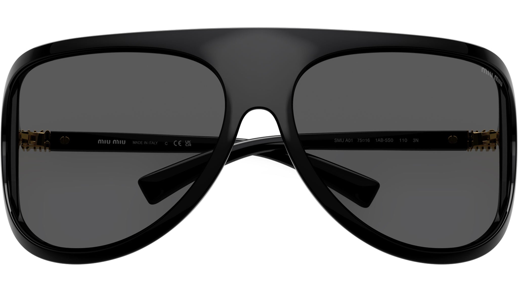 Miu Miu Black Modern Sunglasses MU A01S Miu Miu Sunglasses 1AB5S0 Black - eye-oo.com main image 3