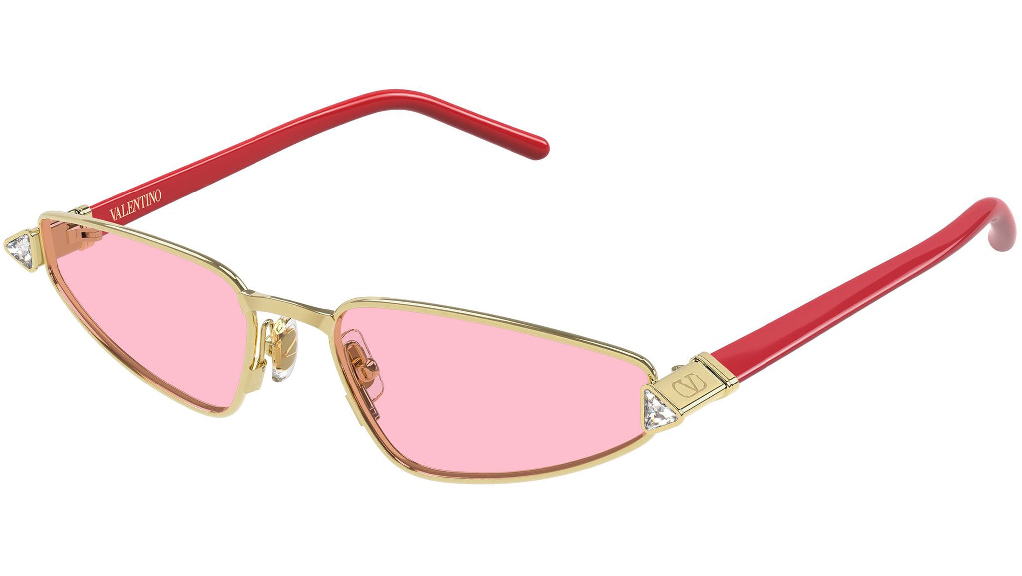 Valentino VG0035S Sunglasses 002 Gold Light Pink Cat Eye - eye-oo.com