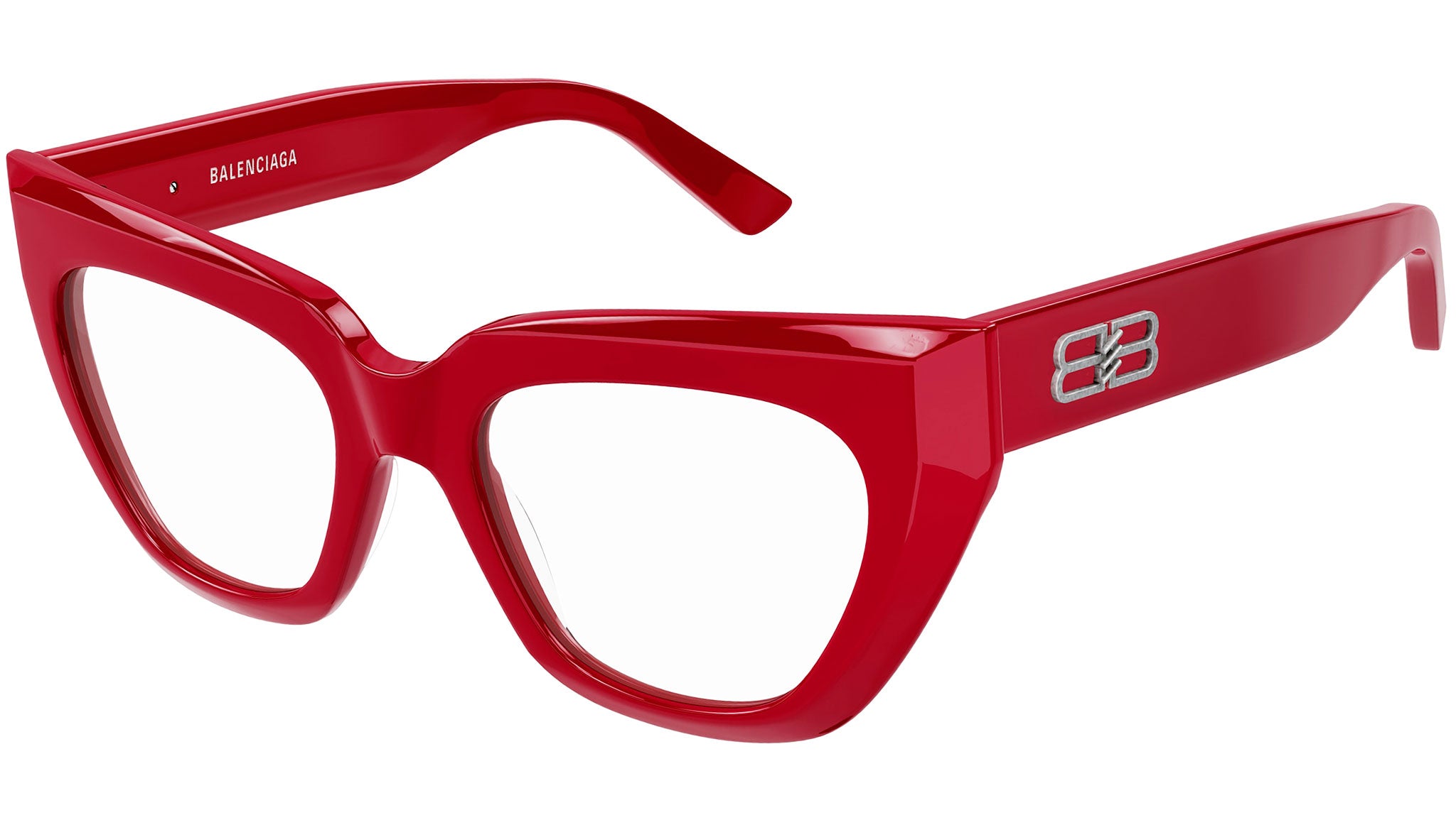 Balenciaga BB0238O 003 Shiny Red Optical Frame - eye-oo.com