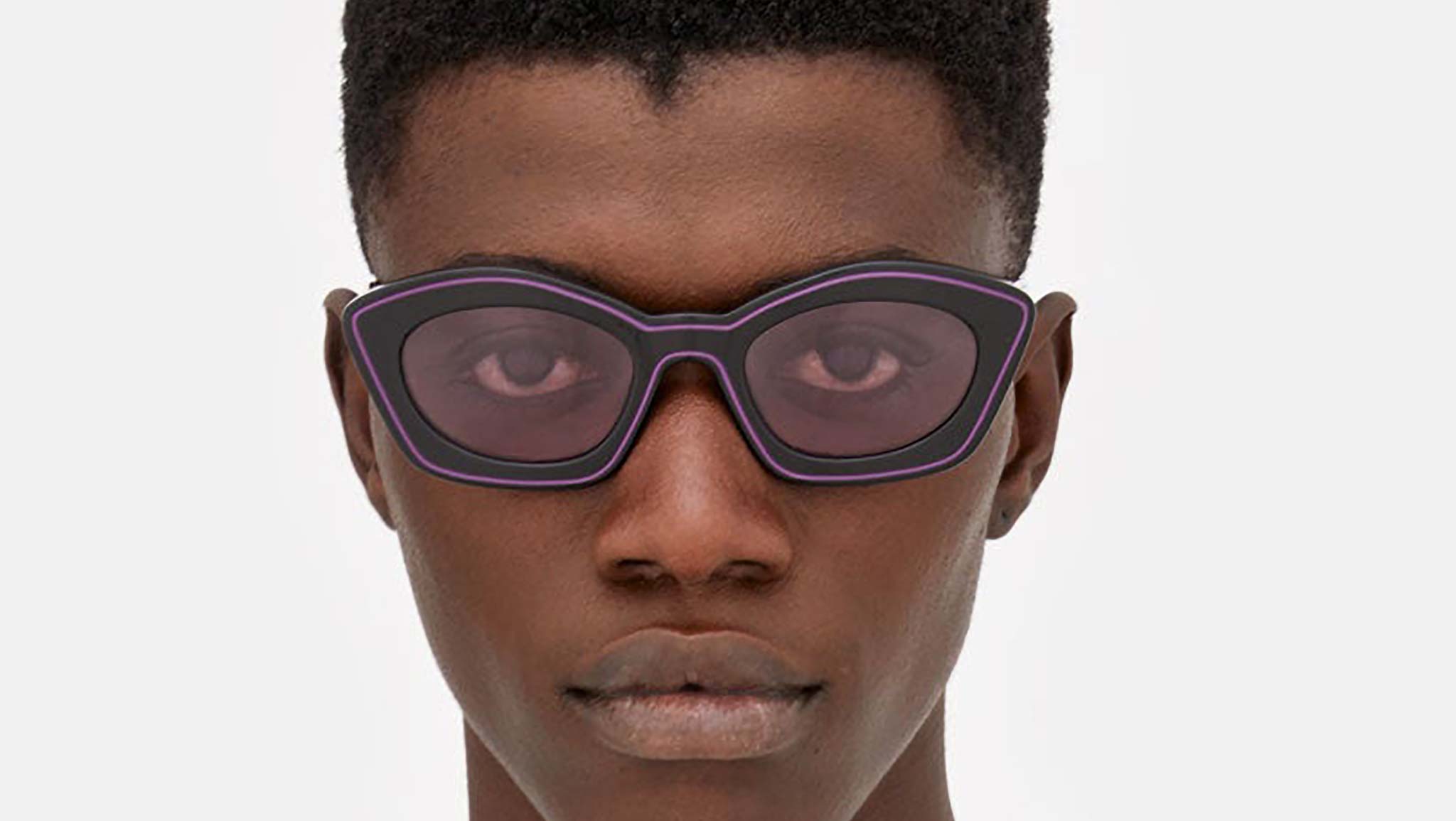 LUNA MATTINO ルナマティーノ　ブラック　y2k アーカイブ Marni Eyewear Kea Island Royal Purple Sunglasses 9C4 - eye-oo.com