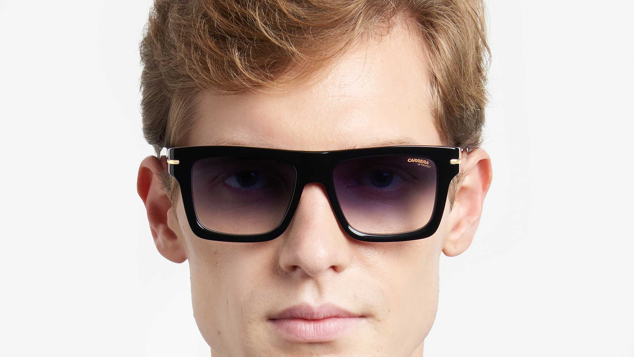 Carrera 305/S Square Sunglasses in Black Carrera 305/S M4P 08 Sunglasses Striped Black - eye-oo.com main image 3