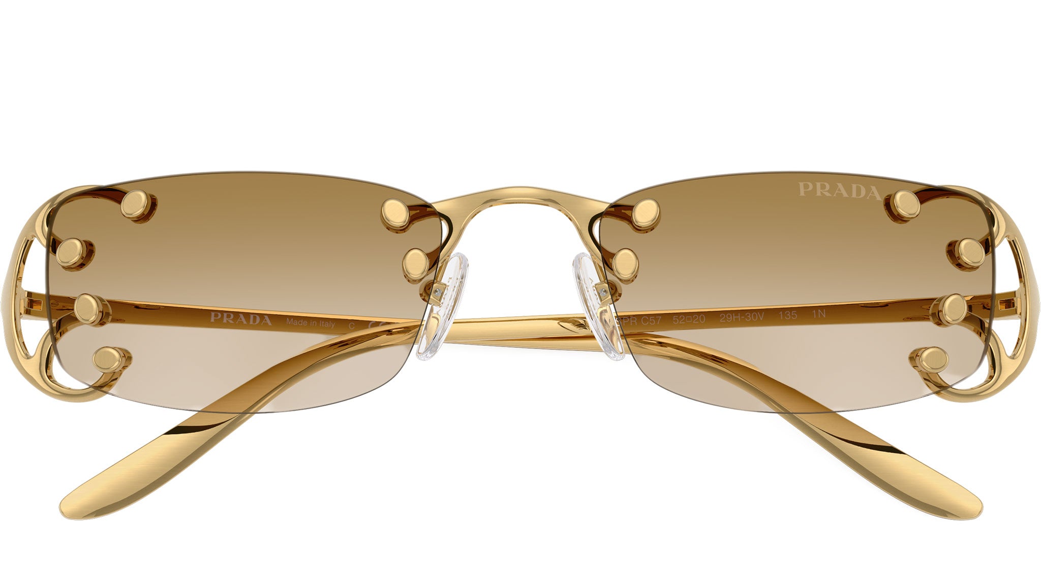 Timeless Prada Gold Cat Eye Sunglasses Slightly Used Comes in Original Box! NEW Sunglasses Prada in original case and box Luxottica Made  main image 4