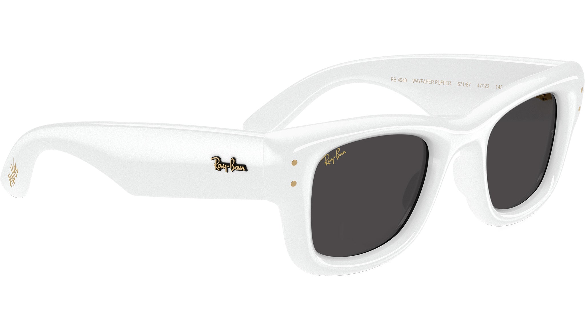 Wayfarer Puffer RB4940 Ray-Ban Sunglasses 671/87 White - eye-oo.com
