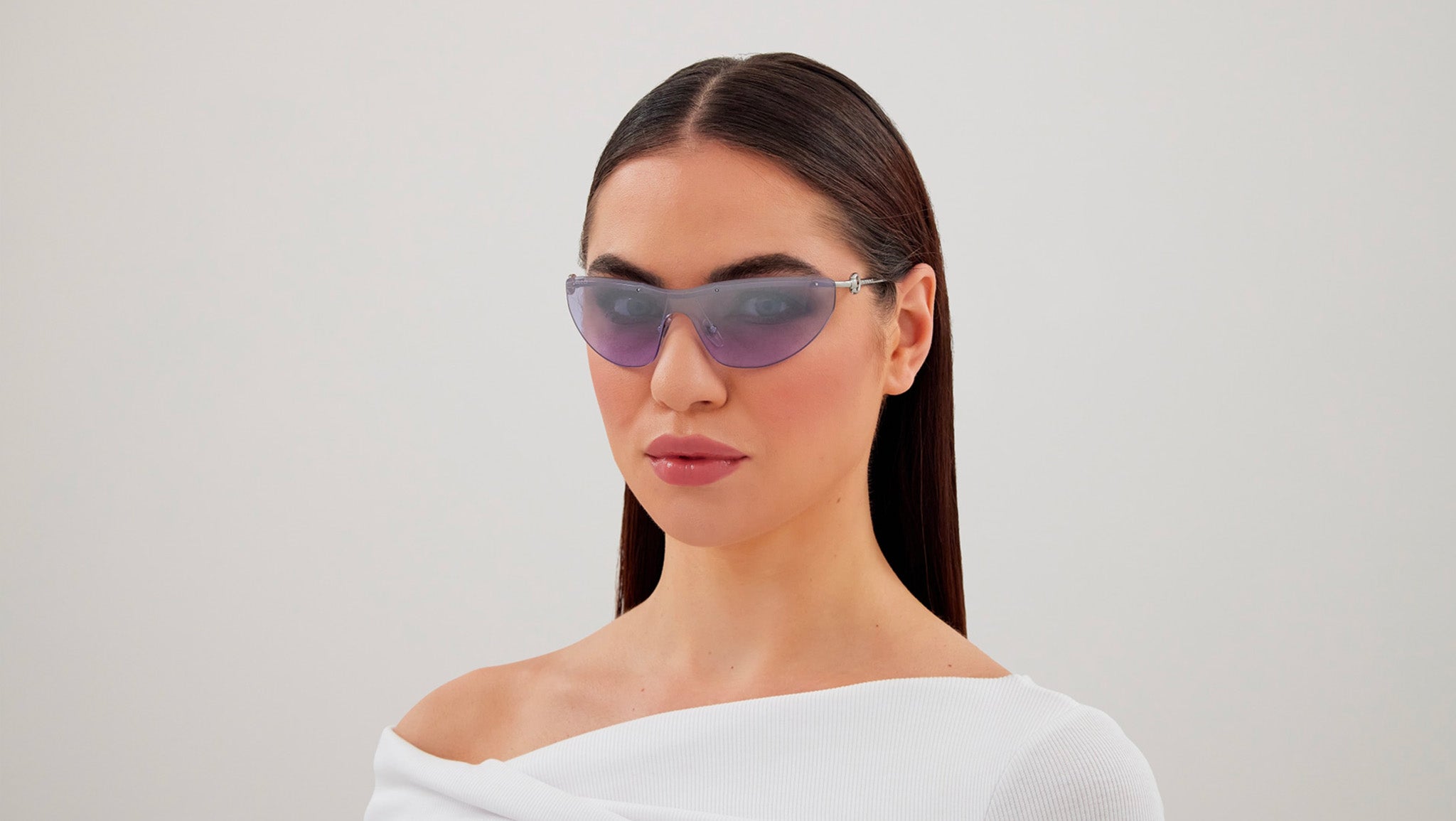 ?️ New Gucci GG1701S 003 Sunglasses - Silver Frame, Violet Lenses Gucci Sunglasses GG1700S 003 Shiny Shiny Silver - eye-oo.com main image 4