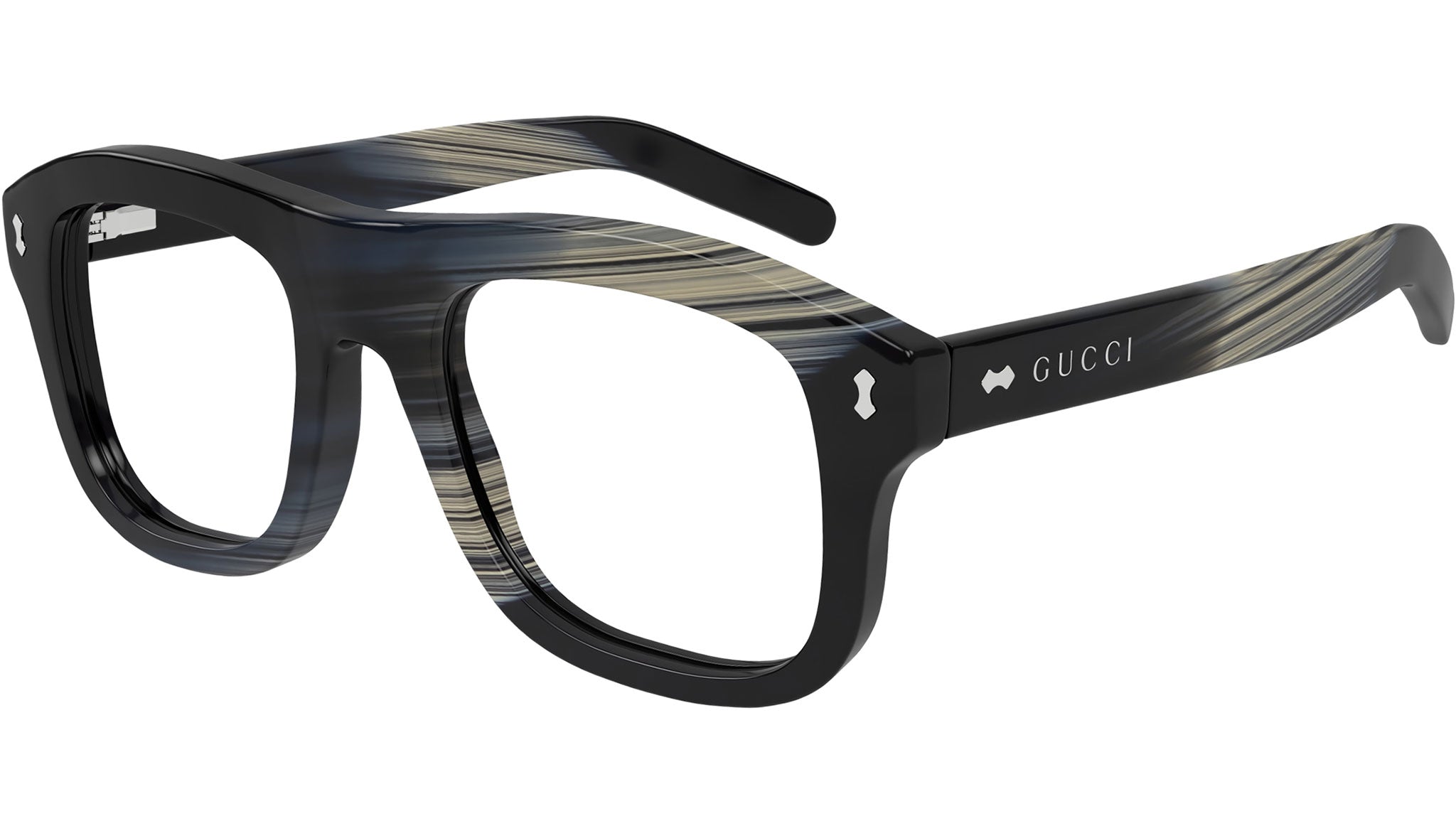 Gucci GG1712S 003 Black Transparent Pilot Sunglasses - eye-oo.com