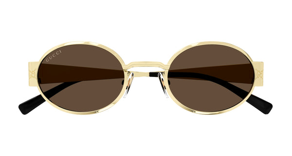 Gucci GG1854S 005 Gold Brown Round Sunglasses - eye-oo.com