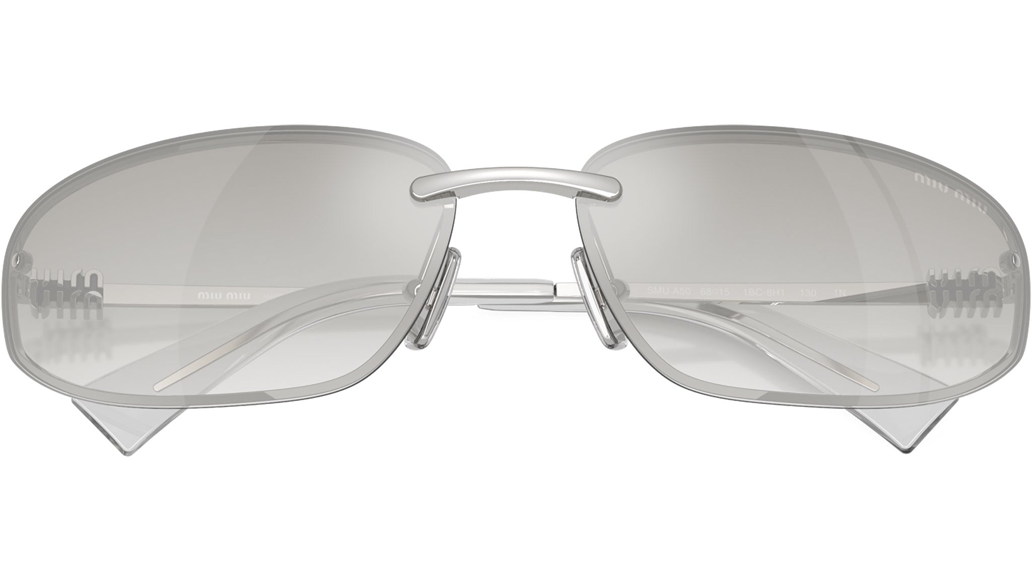 NEW Miu Miu MU50ZS Silver Oval Eyeglasses Frames $518 Miu Miu Women Silver Eyeglass Frames for sale | eBay main image 2