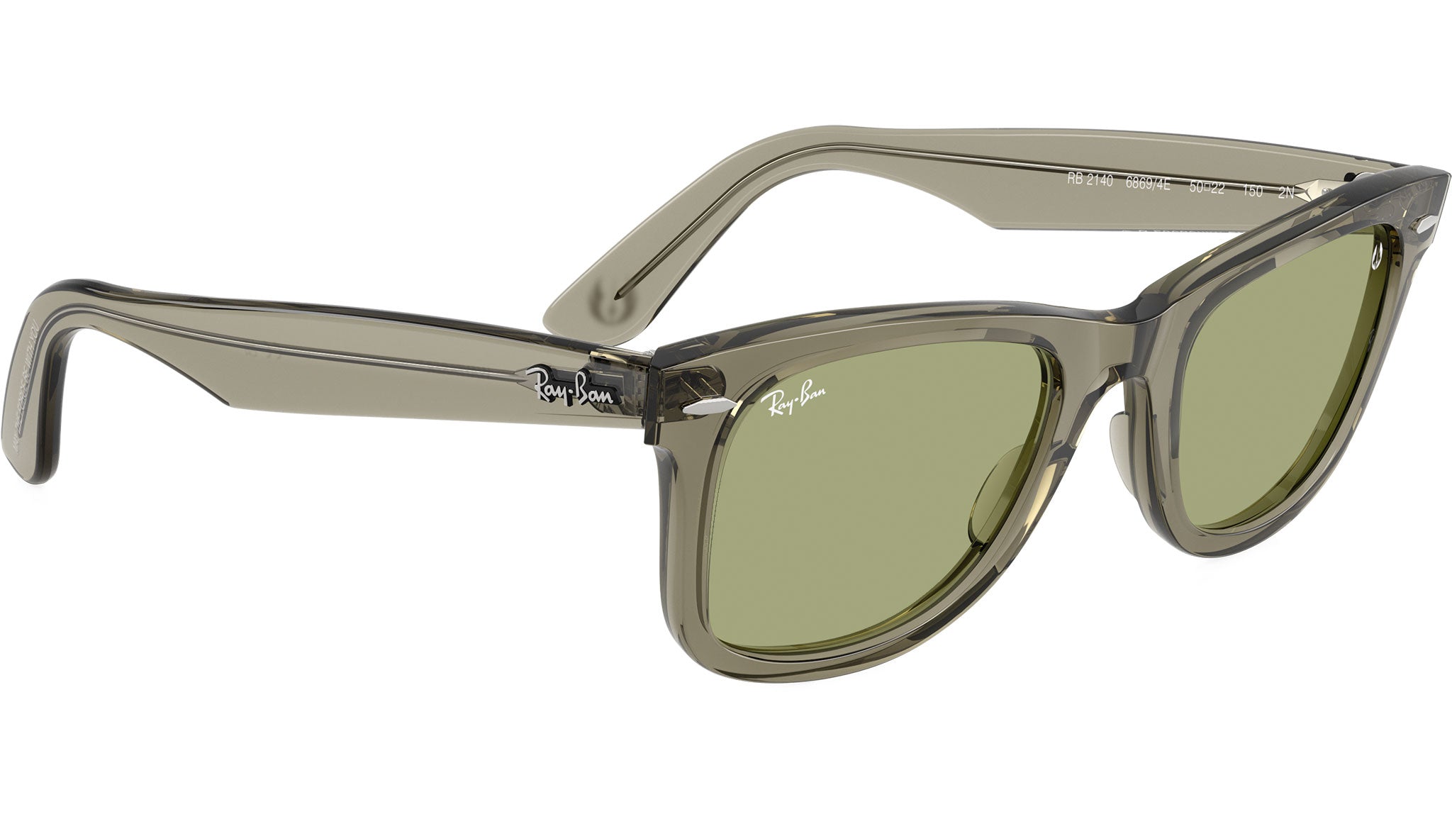 Wayfarer RB2140 Ray-Ban Sunglasses 68694E Transparent Green - eye
