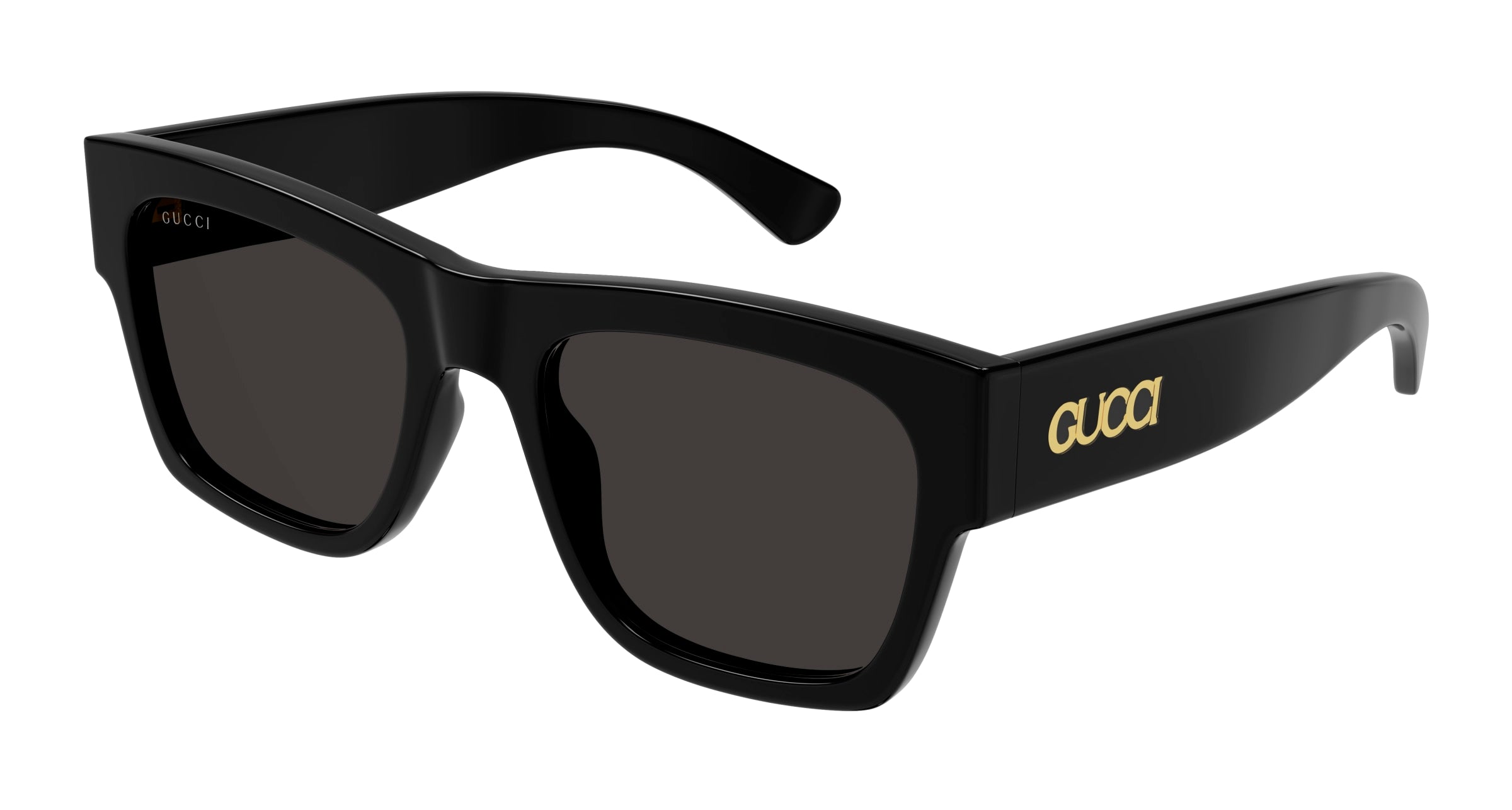 Gucci GG1793S 001 Black Grey Rectangular Sunglasses - eye-oo.com