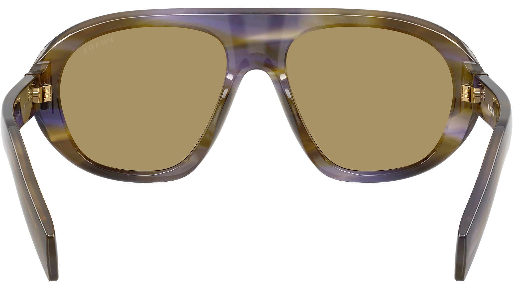 Prada Logo Sunglasses Eyewear Striped Yellow Brown Prada - PR A05S Sunglasses | Specs Collective main image 4