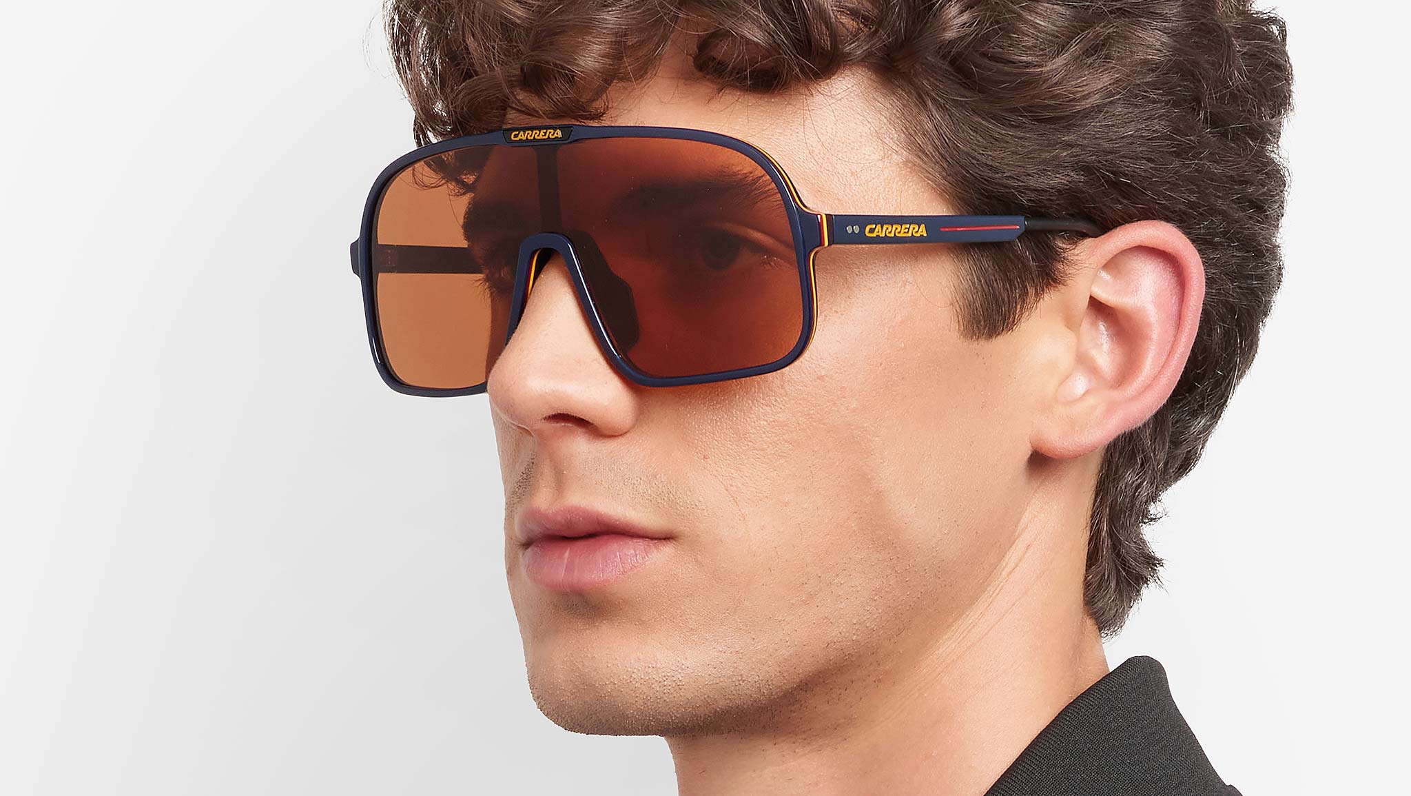 carrera sport sonnenbrille C 11/S Sunglasses A dog wearing goggles groupset-shifter-type-drop-bar Farbe Rahmen:Purple and in mirrored