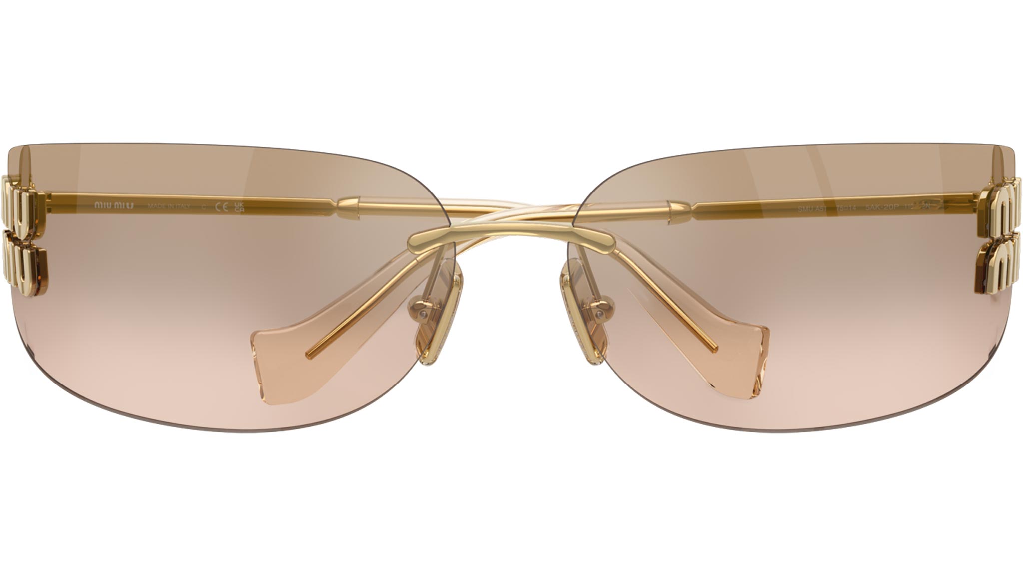 MU A51S Miu Miu Sunglasses 5AK20P Gold - eye-oo.com