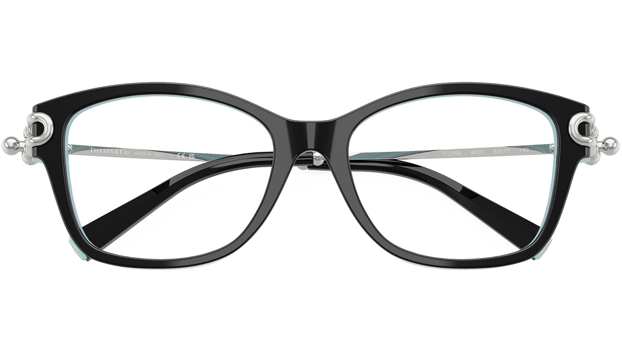 TF2266 Tiffany Glasses 8055 Black On Tiffany Blue - eye-oo.com