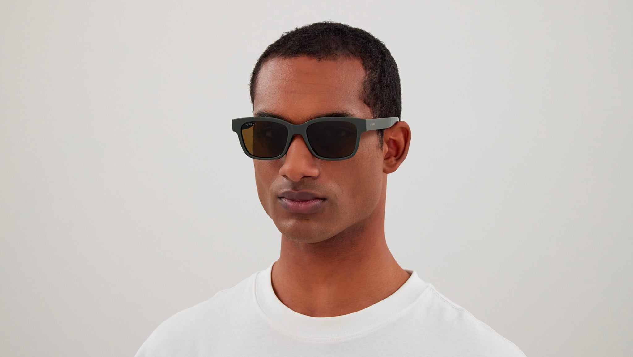 Gucci GG1716S 004 Green Brown Rectangular Sunglasses - eye-oo.com
