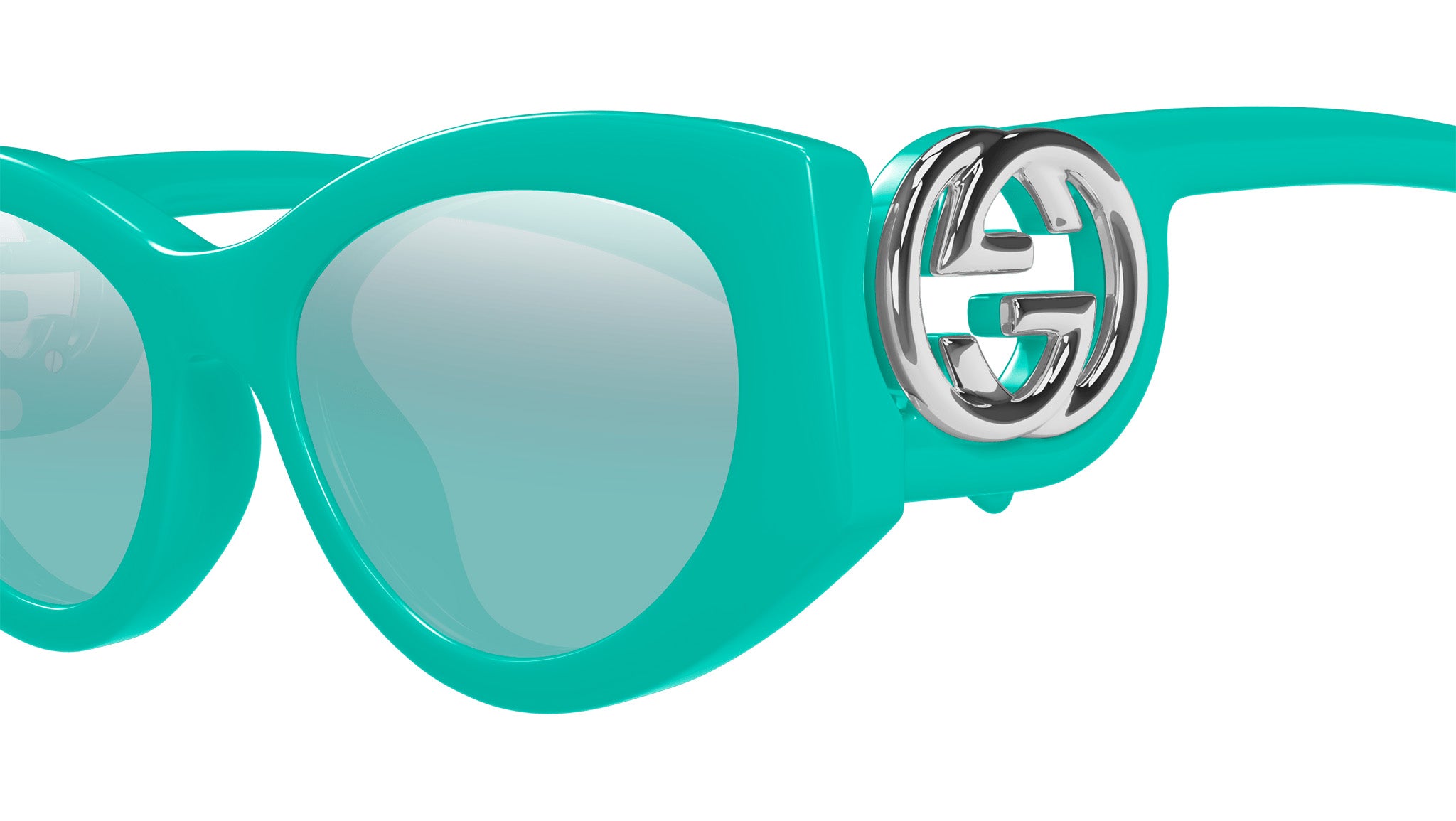 GUCCI
59MM Teal Round Acetate Sunglasses Gucci Round Acetate Sunglasses | Neiman Marcus main image 3