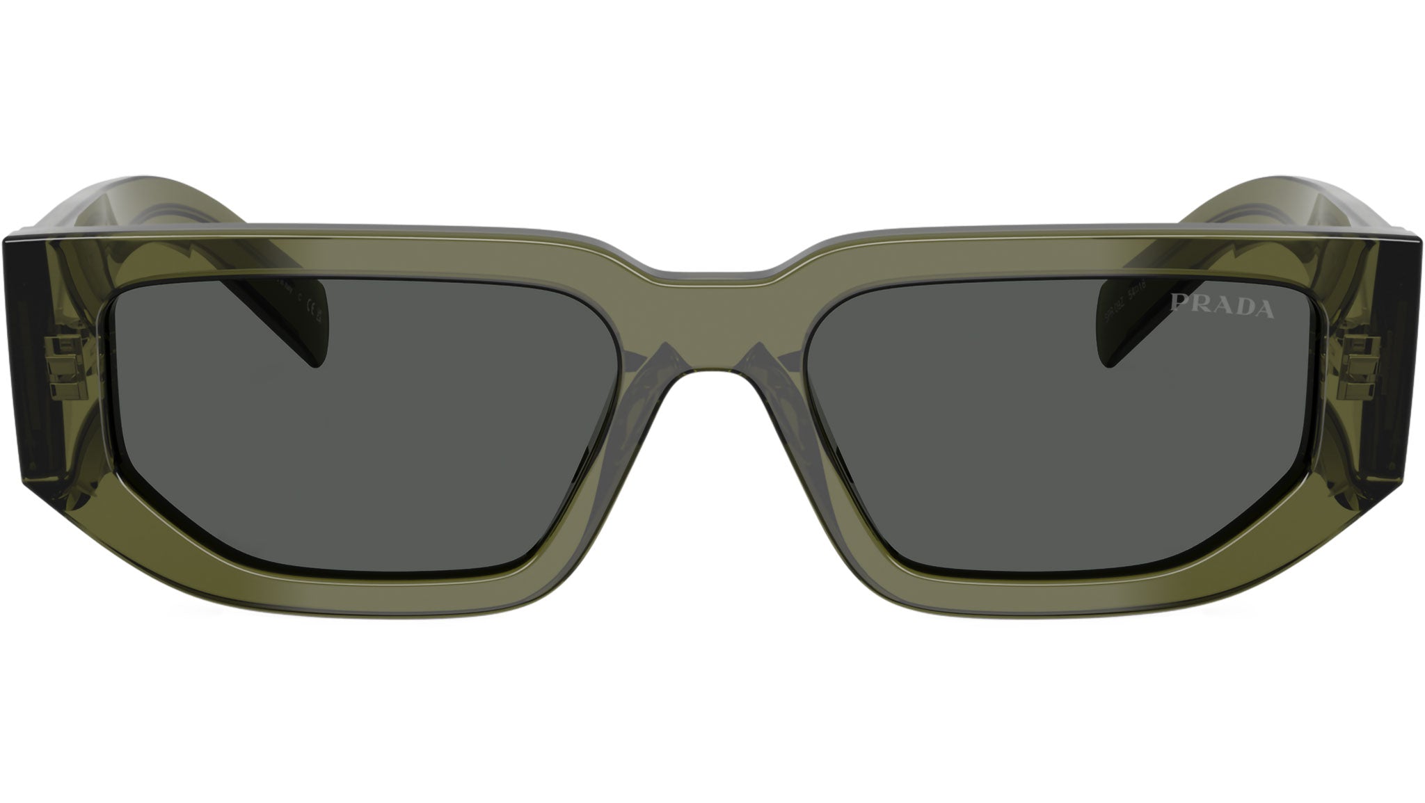 PR 09ZS Prada Sunglasses 25A40L Transparent Military Green - eye