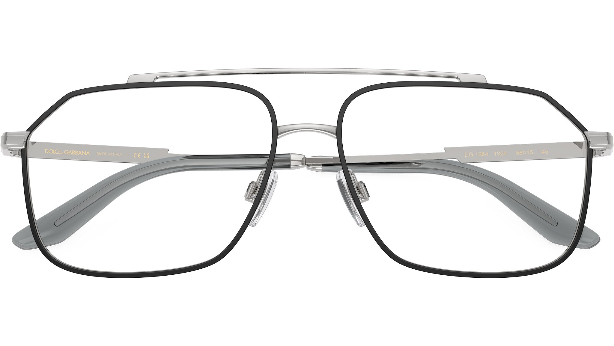 Dolce & Gabbana DG 1364 Glasses 1324 Silver / Matte Black - eye-oo.com