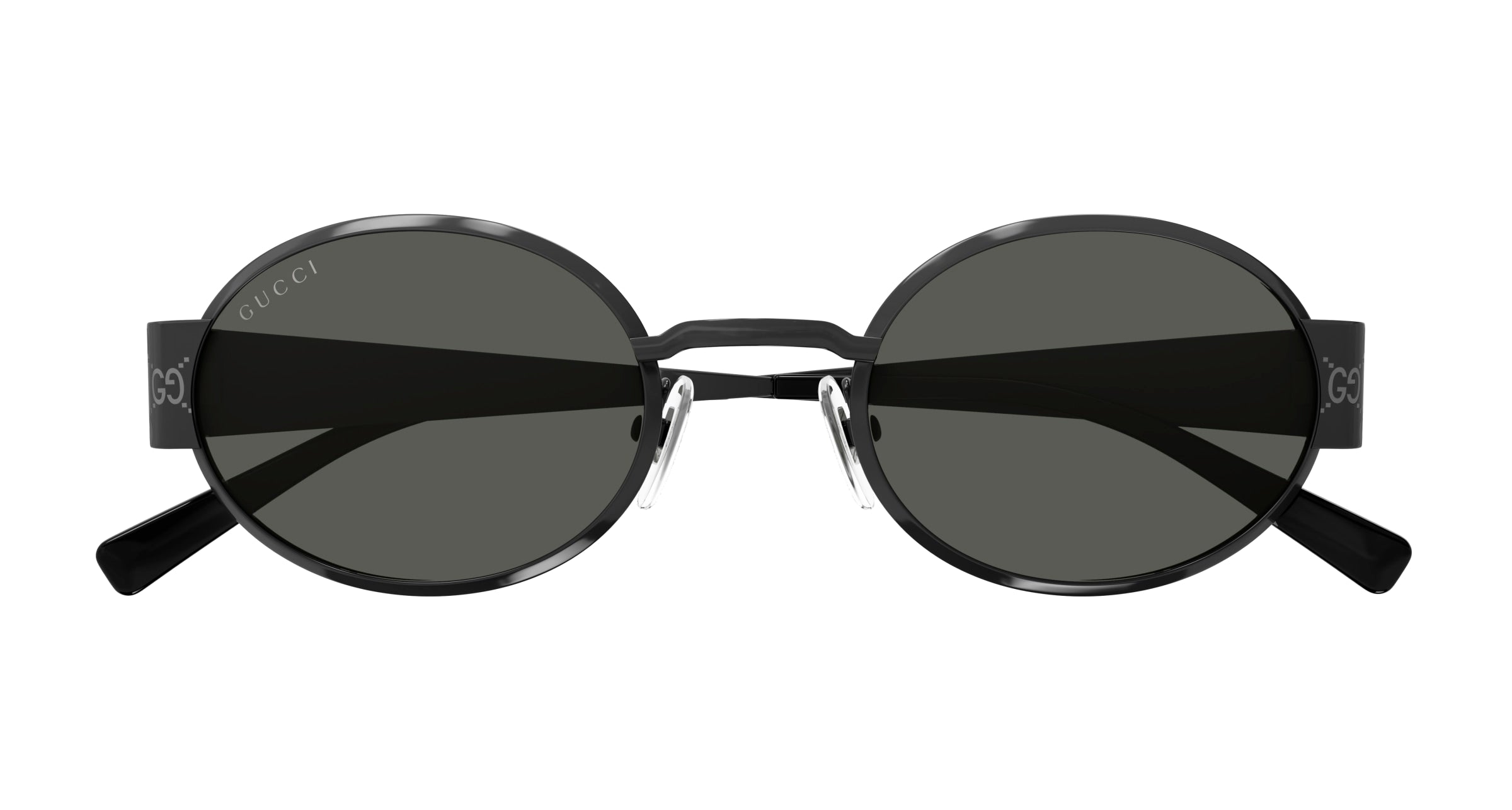 Gucci GG1854S 001 Ruthenium Grey Round Sunglasses - eye-oo.com
