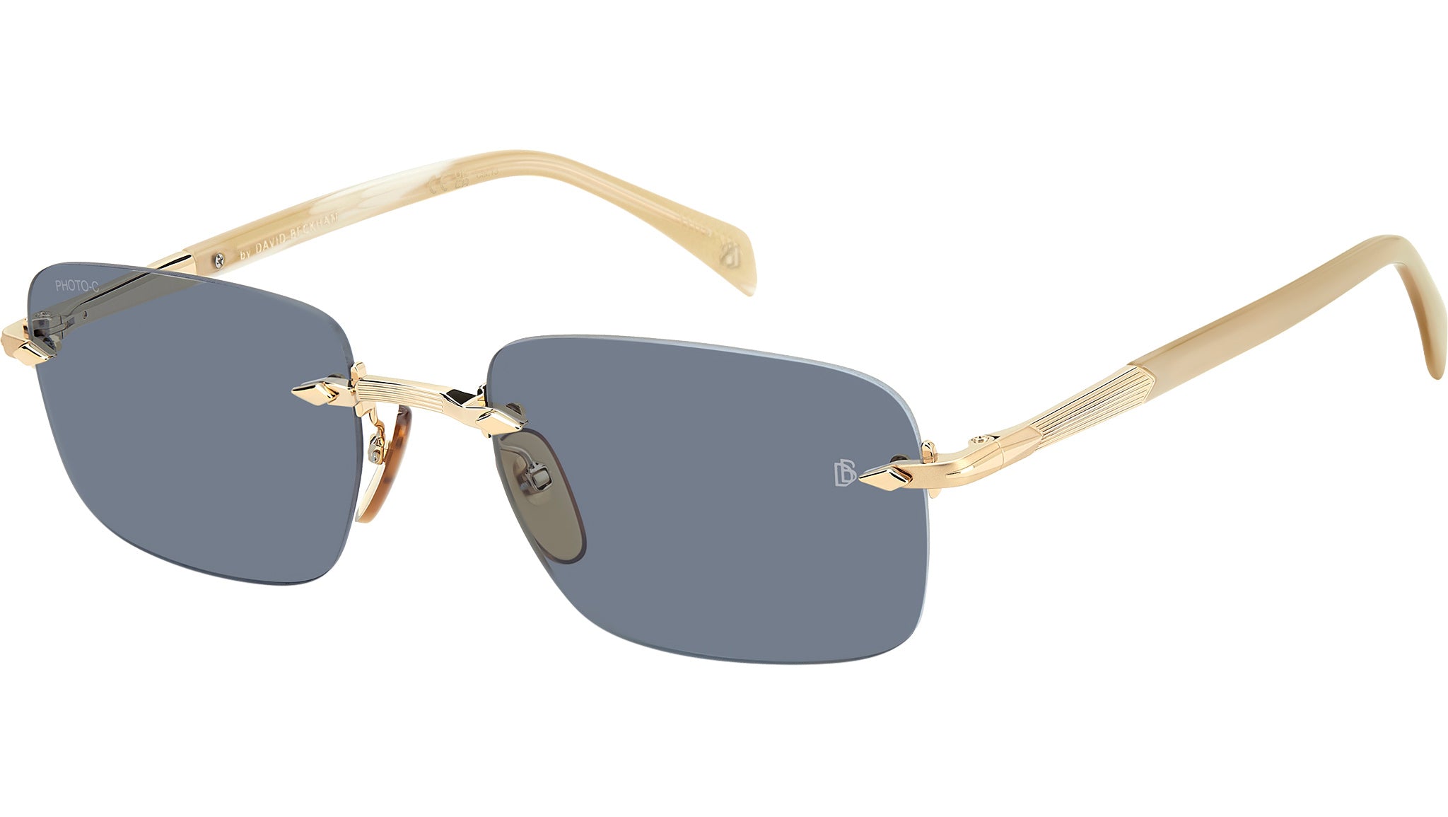 David Beckham DB 1195/S IDA QZ Sunglasses Gold Beige Horn - eye-oo.com
